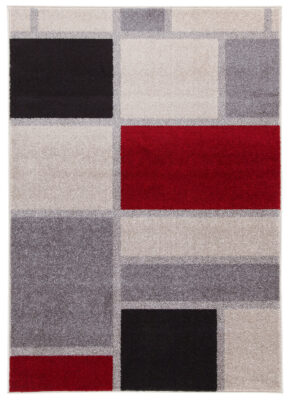 Modern Carpet Home H Des.3 Grau Rot 4 Modern Carpet House H Des.3 Grau Rot