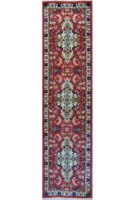 Yazd rot/grauer Teppich 268 x 70 cm - 0851 12 Yazd rot/grauer Teppich
