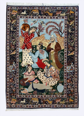 Esfahan Gesicht Wandteppich 158 x 110cm - 7961 12 Wandteppich von Isfahan