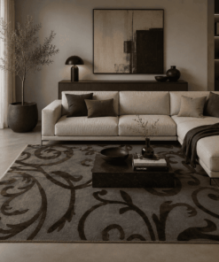 Alternative view of Moderner Teppich Grau Extrafein 200 x 200cm - 5990