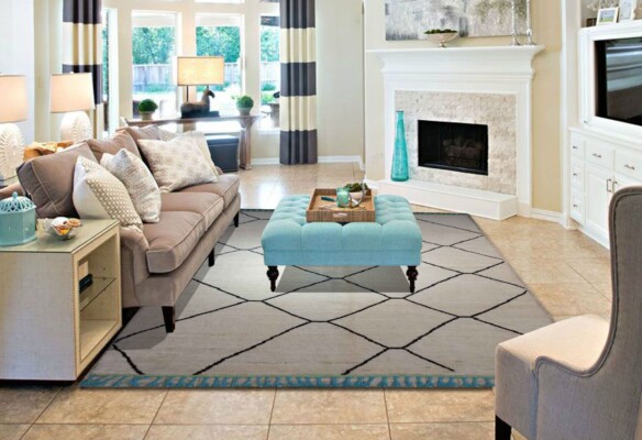 Zweifarbiger geometrischer Berberteppich 251 x 163cm - 8717 10 Zweifarbiger geometrischer Berberteppich