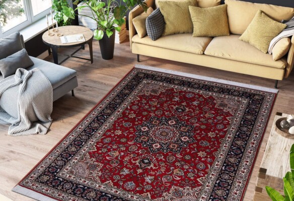 Tabriz Teppich rot Hintergrund 217 x 157cm - 8922 12 Tabriz Teppich roter Hintergrund