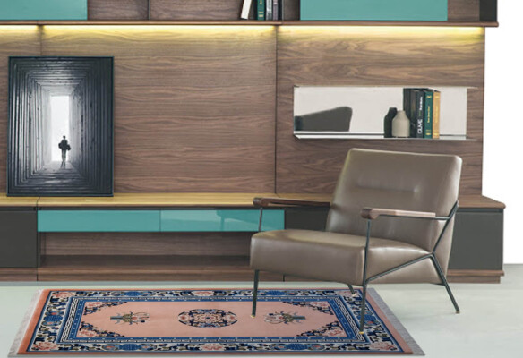 Mongolischer Teppich Rosa Hintergrund 153x95cm - 9786 10 Mongolischer Teppich Rosa Hintergrund